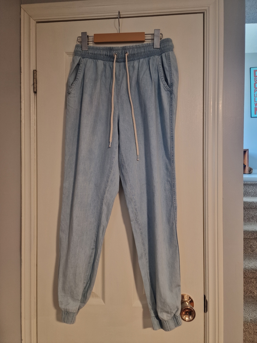 twik Light Blue Elastic Waistband Denim,  Size Medium 100% Organic Cotton